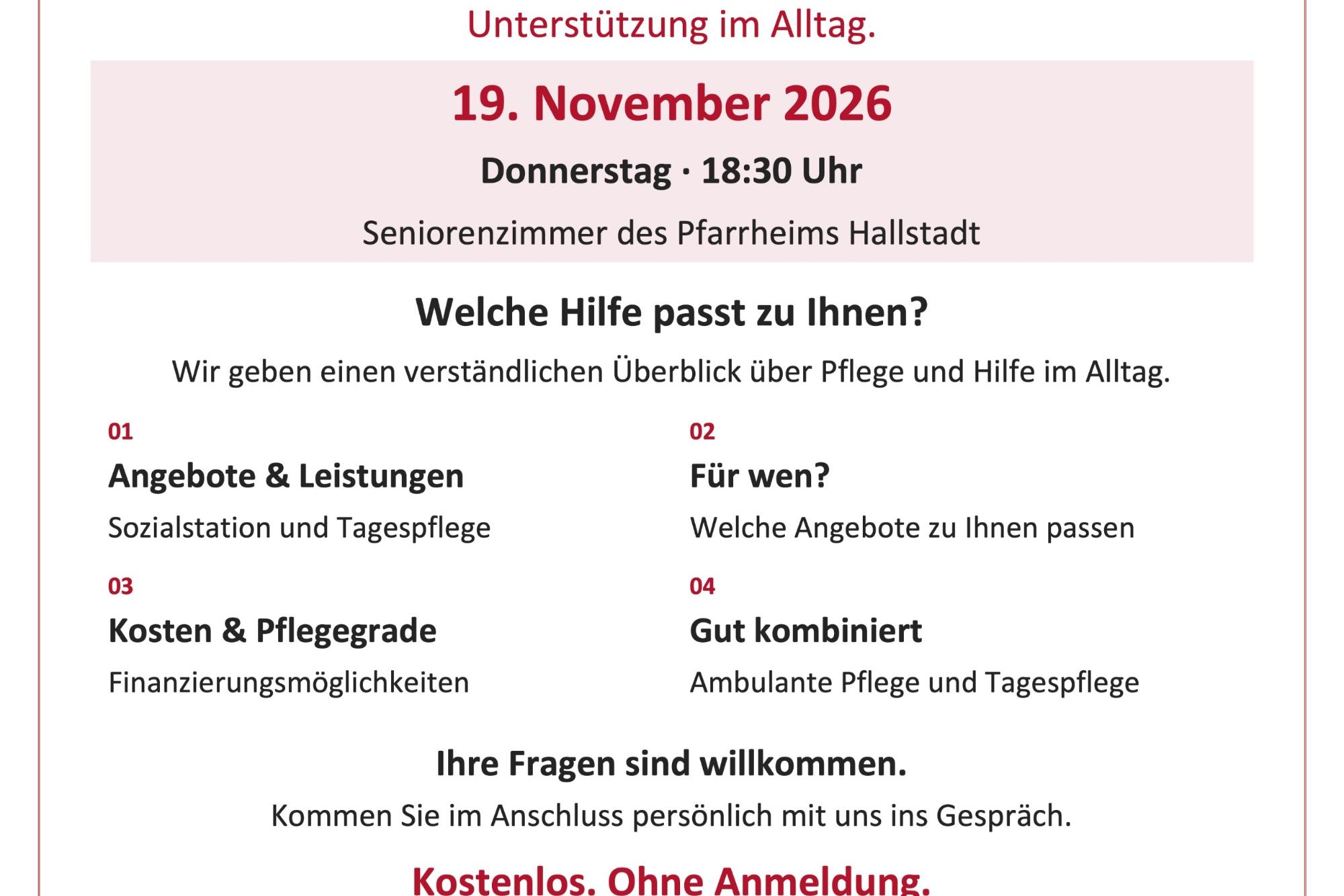 Vortrag Caritas Gut versorgt im Alter